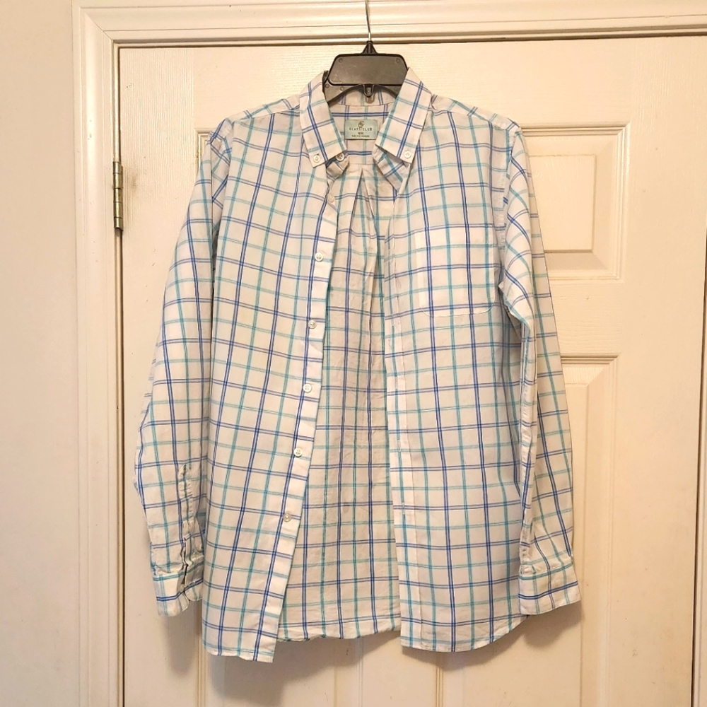 Plaid boys long sleeve button down shirt size 18/20